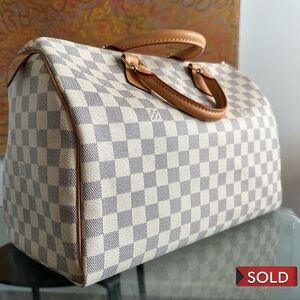 SOLD - mint 2011 Louis VUITTON 35 SPEEDY DAMIER AZUR